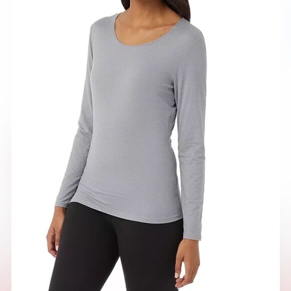 NWT 32 Degrees Lightweight Scoop neck Base Layer Long Sleeve Tee in Grey Gray M - Picture 4 of 12